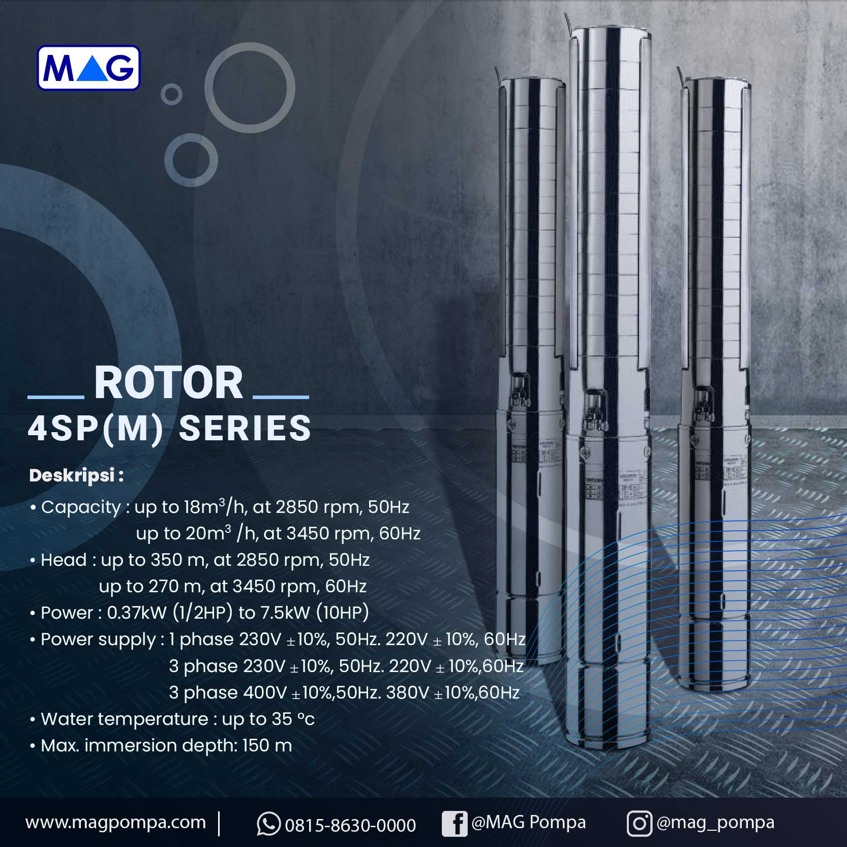 Pompa Rotor untuk kebutuhan pompa industri dan rumahtangga